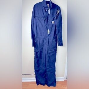 NWT Carhartt Men’s Flame-Resistant Coverall Navy Blue, Size 38 Tall, FR Workwear